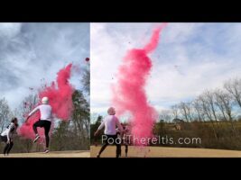 Huge Exploding Gender Reveal Football! Crazy Powder and Confetti Football Gender Reveal Ideas