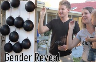 GENDER REVEAL! Paint Balloon Darts!!