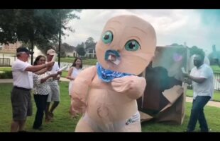 Giant dancing baby gender reveal