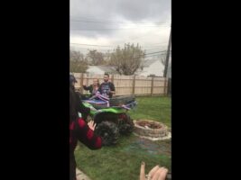 Gender reveal with an atv