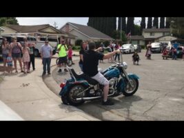 Gender Reveal Burnout on a Harley Davidson