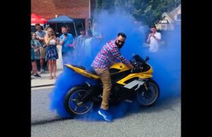 Yamaha R6 Gender Reveal Burnout (SHINKO SMOKE BOMB)