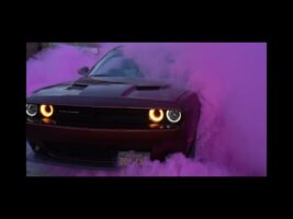 Dodge Challenger Scat Pack Epic Crazy Gender Reveal Burnout (Winter Lights- After The Fall)