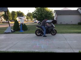 Motorcycle burnout gender reveal