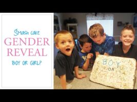 Smash Cake gender reveal with 4 boys