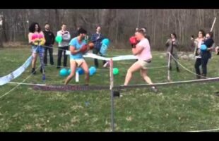 Gender reveal boxing match