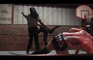 Ryan and Nichole’s wrestling gender reveal Courtesy of WildKat Sports & Entertainment