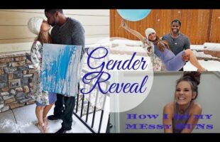 Messy Bun Tutorial| GENDER REVEAL