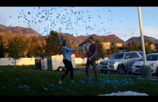 Gender Reveal with Confetti Cannons!