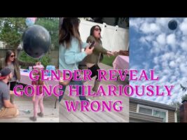 Gender reveal goes hilariously wrong when mom lets go of balloon to scold daughter