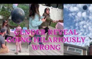 Gender reveal goes hilariously wrong when mom lets go of balloon to scold daughter