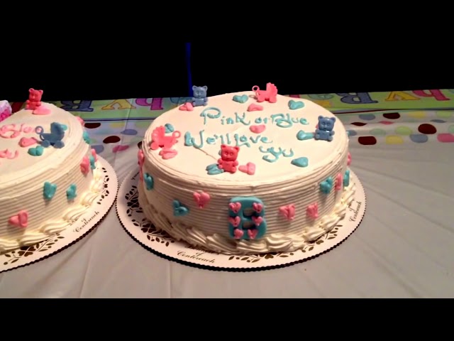 Twin baby gender cake reveal