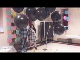 Gender Reveal with Big Balloons