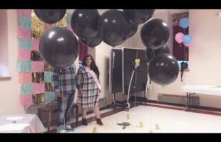 Gender Reveal with Big Balloons