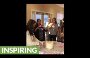 Surprise twin reveal ceremony for entire family and friends  – an incredible moment!