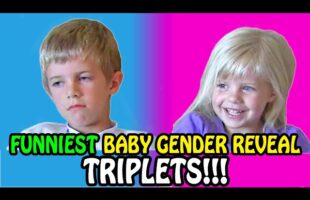 Baby Gender Reveal Surprise! TRIPLETS! Funny!