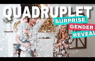 SURPRISE QUADRUPLET ANNOUNCEMENT AT GENDER REVEAL PARTY!