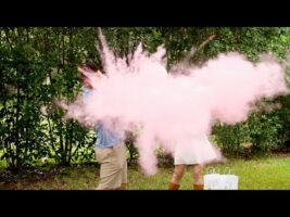 Kristin & Reid’s exploding baseball gender reveal