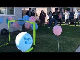 SOCCER BALL GENDER REVEAL | gender reveal | Powder soccer ball gender reveal