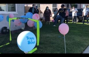 SOCCER BALL GENDER REVEAL | gender reveal | Powder soccer ball gender reveal